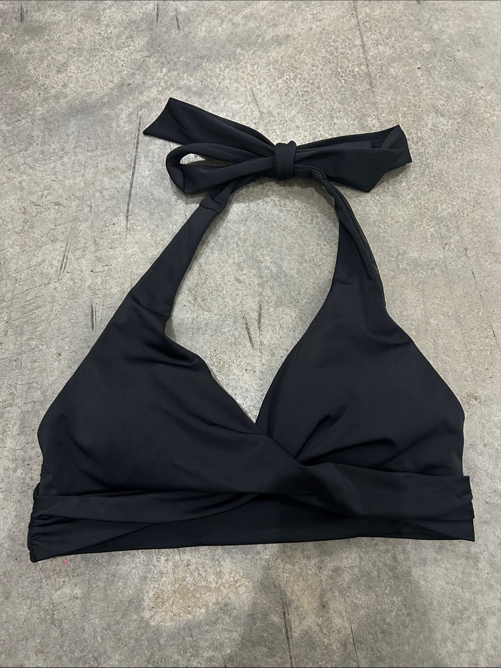 Boden Black Halter Tie Bikini Top